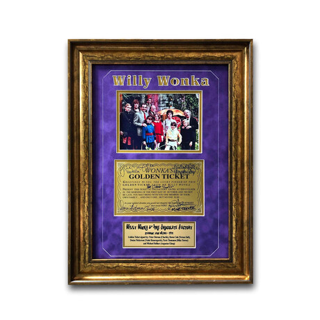 Willy Wonka Kids// Signed Golden Ticket Display