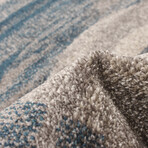 Cora // Ivory + Blue Rug (5'7"L x 3'11"W)