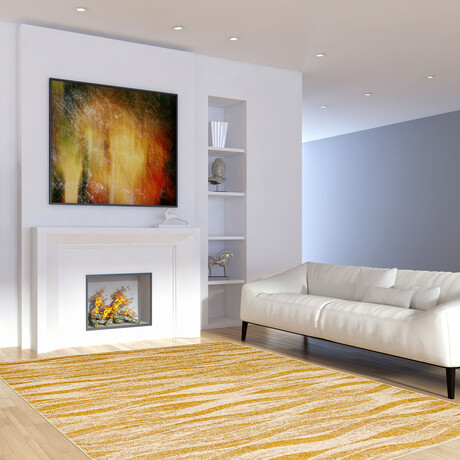 Neela // Ivory + Gold Rug (5'7" x 3'11")