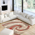 Cora // Ivory + Red Rug (5'7"L x 3'11"W)