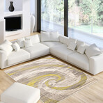 Cora // Ivory + Green Rug (5'7"L x 3'11"W)