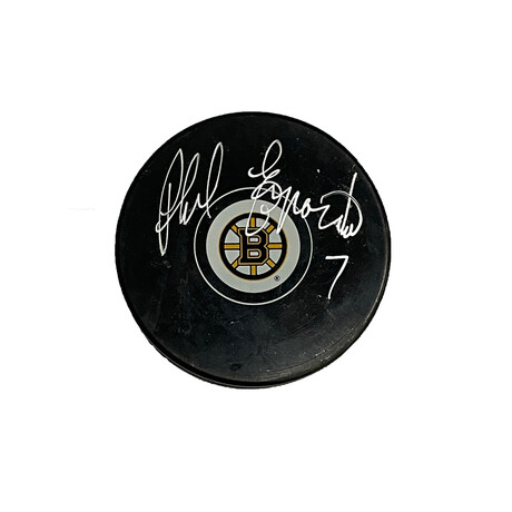 Phil Esposito // Signed Puck // Boston Bruins
