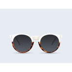 Unisex Kubu Polarized Sunglasses // Havana + White + Dark Gray