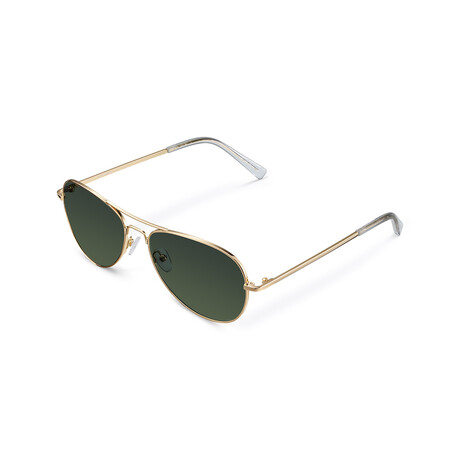 Unisex Ashia Polarized Sunglasses // Gold + Green