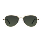 Unisex Ashia Polarized Sunglasses // Gold + Green