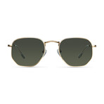 Unisex Eyasi Polarized Sunglasses // Gold + Green