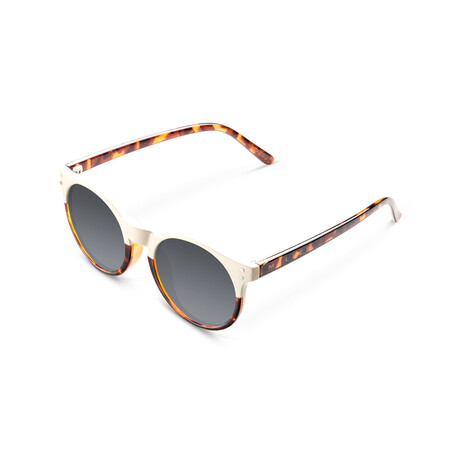 Unisex Kubu Polarized Sunglasses // Havana + White + Dark Gray