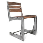 Zing Industrial Dining Chair // Rugged Steel Frame + Hardwood Seat // Set of 2