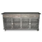 Industrial Bar Cart Console Mobile Storage Cabinet // Casters + Metal Frame