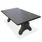 KNOX Adjustable Coffee to Dining Table // Industrial Iron Crank // Ebony Top