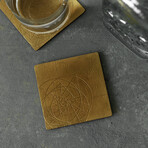 PHI Coaster // Set of 2 (Aged Brass)