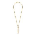 18k Yellow Gold Diamond + Pearl Necklace // 16" // Store Display
