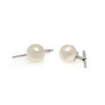 18k White Gold + Pearl CuffLinks // Store Display