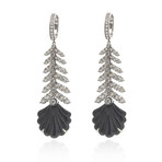 Adrienne 18k White Gold Diamond + Onyx Earrings II // Store Display