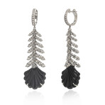 Adrienne 18k White Gold Diamond + Onyx Earrings II // Store Display