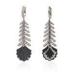Adrienne 18k White Gold Diamond + Onyx Earrings II // Store Display