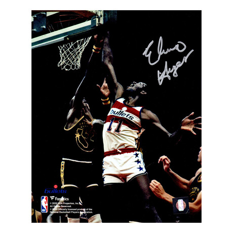 Elvin Hayes // Signed Washington Bullets vs Warriors Action 8x10 Photo