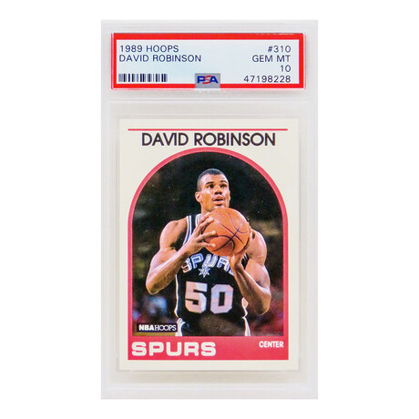 David Robinson // San Antonio Spurs // 1989 Hoops Basketball #310 RC Rookie Card // Mint Condition