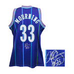 Alonzo Mourning // Signed Charlotte Hornets Authentic Basketball Jersey // 1994 Throwback