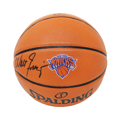 Walt Frazier // Signed Spalding New York Knicks Logo Game Series Replica NBA Basketball