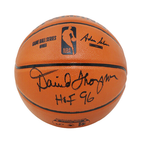 David Thompson // Signed Spalding Game Series Replica NBA Basketball // With "HOF'96" Inscription