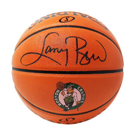 Larry Bird // Signed Spalding Boston Celtics Logo Game Series Replica NBA Basketball