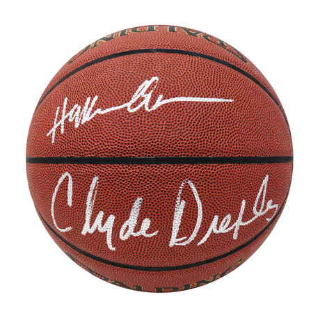 Hakeem Olajuwon + Clyde Drexler // Dual Signed Spalding NBA Basketball