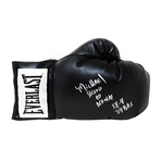 Michael Nunn // Signed Everlast Boxing Glove // Black // "Second To Nunn" + "58-4, 37 KO's" Inscriptions