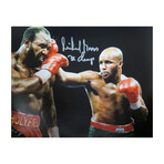 Michael Moorer// "Boxing, Punching Evander Holyfield" // Signed 8x10 Photo // "3x Champ" Inscription