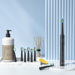 E11 // Black Electric Toothbrush + 8 Heads + Black Travel Case