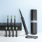 E11 // Black Electric Toothbrush + 8 Heads + Black Travel Case