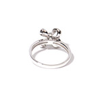18k White Gold Diamond Bow Tie Ring // New (Ring Size: 6.5)