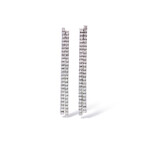 18k White Gold Double Diamond Dangle Earrings // New