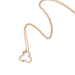 18k Rose Gold Diamond Clover Necklace // 16.25" // New