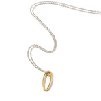 18k White Gold + 18k Rose Gold Diamond Pendant Necklace II // 16" // New