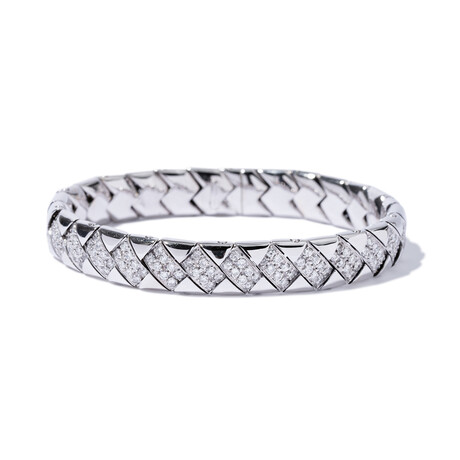 18k White Gold Diamond Bracelet // 6.25" // New