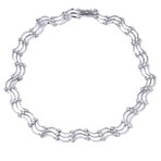 18k White Gold Diamond Multi-Strand Collar Necklace // 15.5" // New