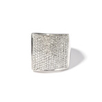 18k White Gold Diamond Cocktail Ring // Ring Size 7 // New