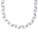 18k White Gold Diamond Multi-Strand Collar Necklace // 15.5" // New