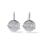18k White Gold Diamond Serpent Earrings // New