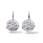18k White Gold Diamond Serpent Earrings // New