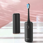 T9 // Black Portable Travel Electric Toothbrush + 4 Heads