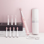 E11 // Pink Electric Toothbrush + 8 Heads + White Travel Case