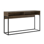 Lilly Console Table // Dark Brown Oak + Black