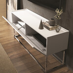 Sydney Entertainment Center // Matte White + Chrome