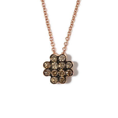 18k Rose Gold Diamond Necklace // 16.5" // New