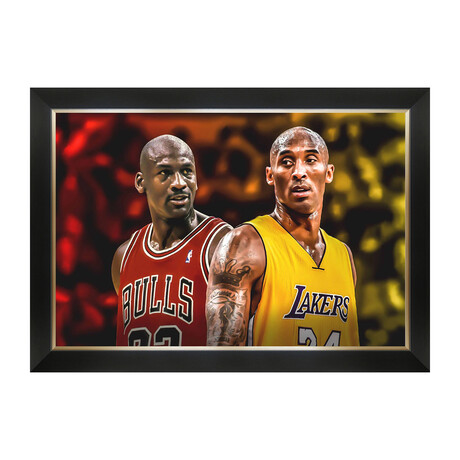 Michael Jordan + Kobe Bryant // Framed Canvas // Basketball Legends