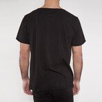 Winged Rose Crew Tee // Black (L)