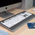 Azio Vision Series // Large-Font Antimicrobial 3-Color Backlit Keyboard // MAC