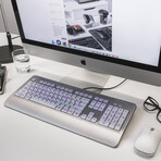 Azio Vision Series // Large-Font Antimicrobial 3-Color Backlit Keyboard // MAC